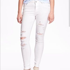 Old Navy White Distressed Jeans